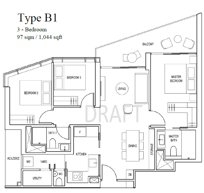 Artra FEC Skyline Pte Ltd 3 Bedroom Floor Plan